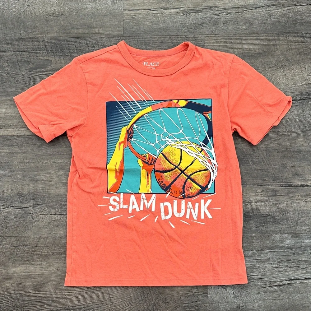 Children's Place BUNDLE (4) Boy's Medium 7/8‎ Shark/Dino/Basketball Graphic Tees